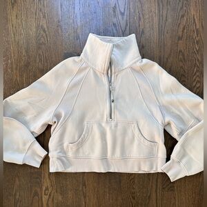 Lululemon Scuba Over-Sized Funnel Neck Half Zip, Like New XS/S Bone